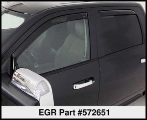 Ram 1500 Window Visors - Front + Rear - EGR - In-Channel - Dark Smoke - `02-`11 Ram 1500 Window Visors - Front + Rear - EGR - In-Channel - Dark Smoke - `02-`11