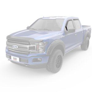 Ford F-150 Wind Deflectors - Front + Rear - EGR - In-Channel - Dark Smoke - `15-`24