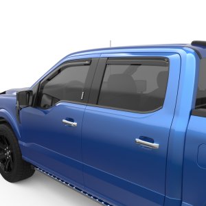 Ford F-250 Wind Deflectors - Front + Rear - EGR - In-Channel - Dark Smoke - `17-`24 Ford F-250 Wind Deflectors - Front + Rear - EGR - In-Channel - Dark Smoke - `17-`24