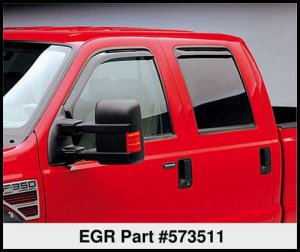 Ford Super Duty Window Visors - Front + Rear - EGR - In-Channel - Dark Smoke - `99-`16