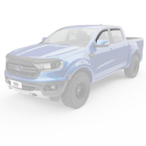 Ford Ranger Wind Deflectors - Front + Rear - EGR - In-Channel - Matte Black - `19-`23