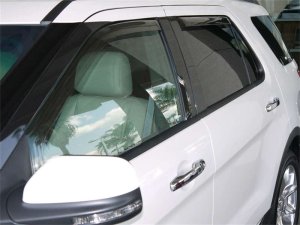 Ford Explorer Window Visors - Front + Rear - EGR - In-Channel - Dark Smoke - `11-`19