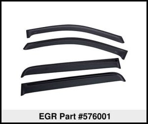 Nissan Titan Wind Deflectors - Front + Rear - EGR - Tape-On Set4 - Light Smoke - `16-`17