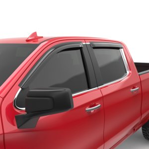 Chevrolet Silverado 1500 Window Visors - Front + Rear - EGR - Tape-On - Dark Smoke - `19-`25