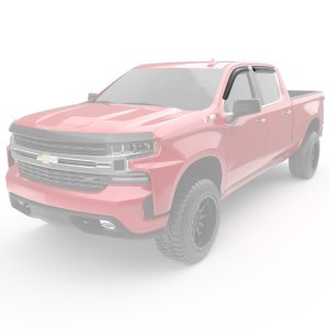 Chevrolet Silverado 1500 Window Visors - Front + Rear - EGR - Tape-On - Dark Smoke - `19-`25