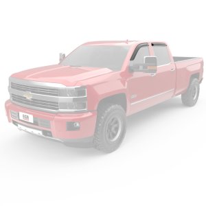 Chevrolet Silverado 3500 Window Visors - Front + Rear - EGR - Tape-On - Dark Smoke - `15-`19