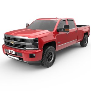 GMC 2500HD Window Visors - Front + Rear - EGR - Tape-On - Dark Smoke - `15-`19