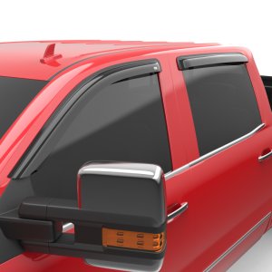 GMC Sierra Window Visors - Front + Rear - EGR - Tape-On - Dark Smoke - `14-`18