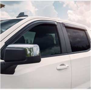 Chevrolet Silverado 1500 Wind Deflectors - Front + Rear - EGR - Tape-On - Dark Smoke - `19-`25