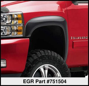 Chevrolet Silverado 1500 Fender Flares - Front + Rear - EGR - Rugged Look - Black - `07-`13