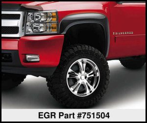 Chevrolet Silverado 3500 Fender Flares - Front + Rear - EGR - Rugged Look - Black - `07-`14
