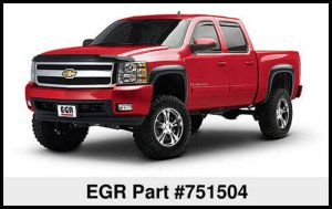 Chevrolet Silverado 3500 Fender Flares - Front + Rear - EGR - Rugged Look - Black - `07-`14