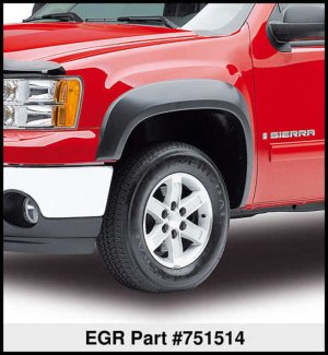GMC Sierra Fender Flares - Front + Rear - EGR - Rugged Look - Black - `07-`13