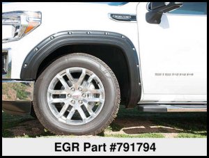 GMC Sierra 1500 Fender Flares - Front + Rear - EGR - Bolt-On Series Premium - Black - `19-`24