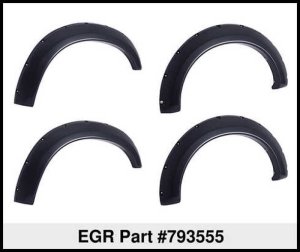 Ford Ranger Fender Flares - Front + Rear - EGR - Bolt-On Look with Black-Out Bolt Kit - Matte Black - `19-`22