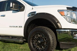 Nissan Titan Fender Flares - Front + Rear - EGR - Bolt-On Look, Lightly Textured - Black - `16-`24