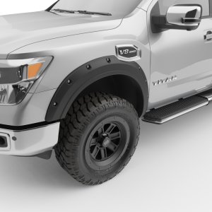 Nissan Titan Fender Flares - Front + Rear - EGR - Bolt-On Look, Lightly Textured - Black - `16-`24