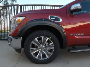 Nissan Titan Fender Flares - Front + Rear - EGR - Bolt-On Look - Black - `17-`23