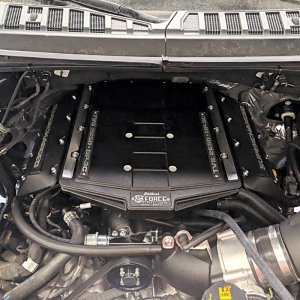 Ford F-150 Supercharger - Edelbrock - Stage I R2650 with Eaton Gen VI 2650 TVS Rotors, High-capacity Dual-Pass 3-Core Intercooler - Matte Black - `19-`21 Ford F-150 Supercharger - Edelbrock - Stage I R2650 with Eaton Gen VI 2650 TVS Rotors, High-capacity Dual-Pass 3-Core Intercooler - Matte Black - `19-`21