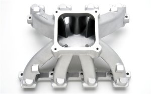 Chevrolet Small-Block Intake Manifold - Edelbrock - Super Victor LS3 Carbureted 4500 Series Flange - Satin - `08-`14