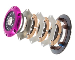 Subaru Impreza Multi-Plate Clutch Kit - Exedy - Hyper Triple Cerametallic Clutch, Rigid Disc, Pull Type - `04-`14 Subaru Impreza Multi-Plate Clutch Kit - Exedy - Hyper Triple Cerametallic Clutch, Rigid Disc, Pull Type - `04-`14