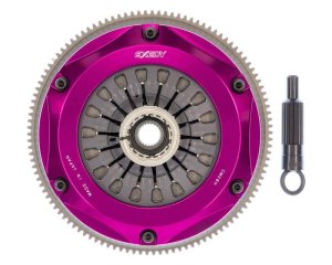 Mitsubishi Evolution Clutch Kit - Exedy - Hyper Twin Cerametallic Clutch; Sprung Center Disc; Pull Type Cover - `08-`15 Mitsubishi Evolution Clutch Kit - Exedy - Hyper Twin Cerametallic Clutch; Sprung Center Disc; Pull Type Cover - `08-`15