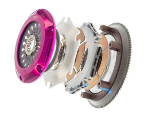 Mitsubishi Evolution Clutch Kit - Exedy - Hyper Twin Cerametallic Clutch; Sprung Center Disc; Pull Type Cover - `08-`15 Mitsubishi Evolution Clutch Kit - Exedy - Hyper Twin Cerametallic Clutch; Sprung Center Disc; Pull Type Cover - `08-`15