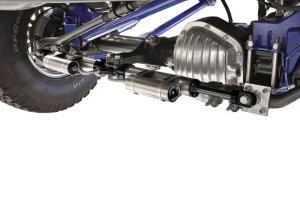 Ford F-350 Steering Stabilizer Kit - Front - Fabtech - Dual Dirt Logic 2.25 Stainless Steel w/Reservoir - `99-`04