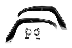 Jeep JL Fender Flares - Front - Fabtech - Steel Tube - Textured Black - `18-`21
