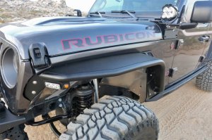 Jeep JL Fender Flares - Front - Fabtech - Steel Tube - Textured Black - `18-`21