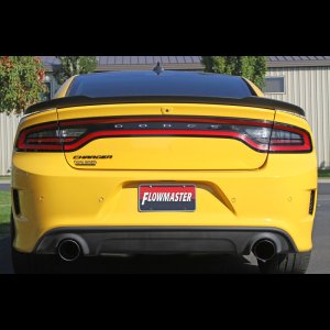 Dodge Charger Performance Exhaust - Rear - Flowmaster - FlowFX Cat-Back with Scavenger X-pipe and Black Ceramic Tips - Black - `15-`23
