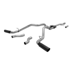 Chevrolet Silverado 1500 Performance Exhaust - Flowmaster - Outlaw Cat-Back, Dual Exit, Super 10 Muffler - Black - `14-`19