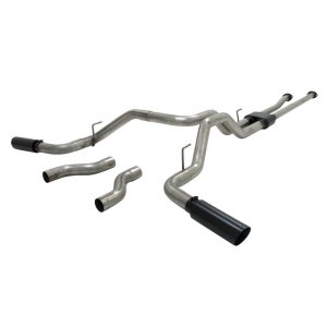 Toyota Tundra Performance Exhaust - Flowmaster - Outlaw Cat-Back, Super 10 Muffler, Dual Tailpipes, 4.00-inch Black Ceramic Coated Tips - Black - `09-`21