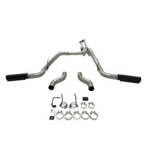 Toyota Tundra Performance Exhaust - Flowmaster - Outlaw Cat-Back, Super 10 Muffler, Dual Tailpipes, 4.00-inch Black Ceramic Coated Tips - Black - `09-`21