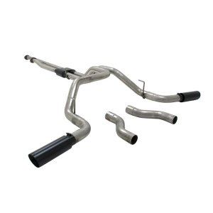 Toyota Tundra Performance Exhaust - Flowmaster - Outlaw Cat-Back, Super 10 Muffler, Dual Tailpipes, 4.00-inch Black Ceramic Coated Tips - Black - `09-`21