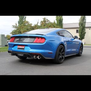 Ford Mustang GT Performance Exhaust - Rear - Flowmaster - American Thunder Axle-Back with Valves - Polished - `18-`23