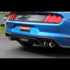 Ford Mustang GT Performance Exhaust - Rear - Flowmaster - American Thunder Axle-Back with Valves - Polished - `18-`23