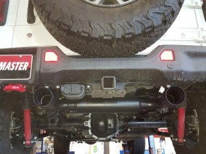 Jeep Wrangler JL Performance Exhaust - Dual Out Rear - Flowmaster - American Thunder Cat-Back - Black - `18-`26