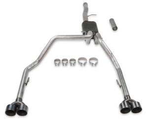 GMC Sierra 1500 Performance Exhaust - Flowmaster - American Thunder Cat-Back, Quad Tips - Black - `19-`23