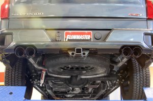 Chevrolet Silverado 1500 Performance Exhaust - Flowmaster - American Thunder Cat-Back Quad Tips - Black Ceramic Coated - `19-`26