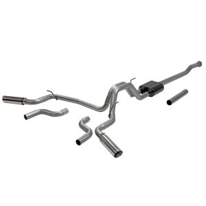 Ford F-150 Performance Exhaust - Rear + Side - Flowmaster - American Thunder Cat-Back - Polished - `21-`26