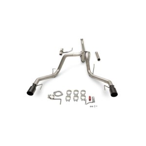 Ford F-150 Performance Exhaust - Flowmaster - American Thunder Cat-Back, Dual Tailpipe, Super 40 Series, Black Ceramic Coated Tips - Black - `21-`26