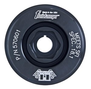 Honda K Series Engine Harmonic Balancer - Fluidampr - Steel Internally Balanced Damper - Black Zinc Chromate - `02-`10