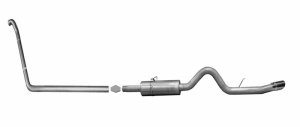 Ford F-250 Super Duty Performance Exhaust - Single - Gibson - Turbo-Back, Baffled/Chambered Muffler, Stainless - `99-`03