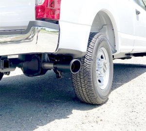 Ford F-250 Performance Exhaust - Single Rear Exit - Gibson - Cat Back, Black Elite, Superflow Muffler - Black - `20-`21