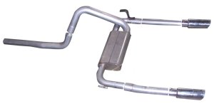 Chevrolet Camaro Performance Exhaust - Rear - Gibson - Cat-Back Dual - Polished Stainless Steel - `98-`02