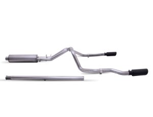 Chevrolet Silverado 1500 Performance Exhaust - Dual Split Rear - Gibson - Black Elite Cat-Back - Black - `19-`22