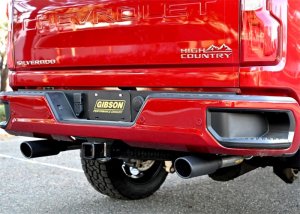 Chevrolet Silverado Performance Exhaust - Gibson - Cat-Back Dual Split, Black Elite - Black - `20-`21