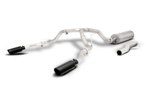 GMC Yukon Performance Exhaust - Rear - Gibson - Cat Back, Dual Split, Black Elite - Black - `21-`23