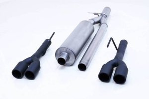 GMC 1500 Performance Exhaust - Dual Split - Gibson - Cat Back + Stainless Steel Black Ceramic Coated Tips - Black - `24-`27